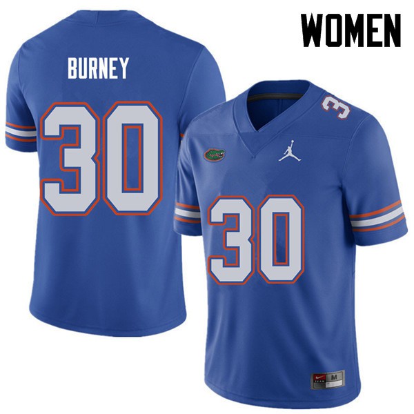 Jordan Brand Women #30 Amari Burney Florida Gators College Football Jersey Royal